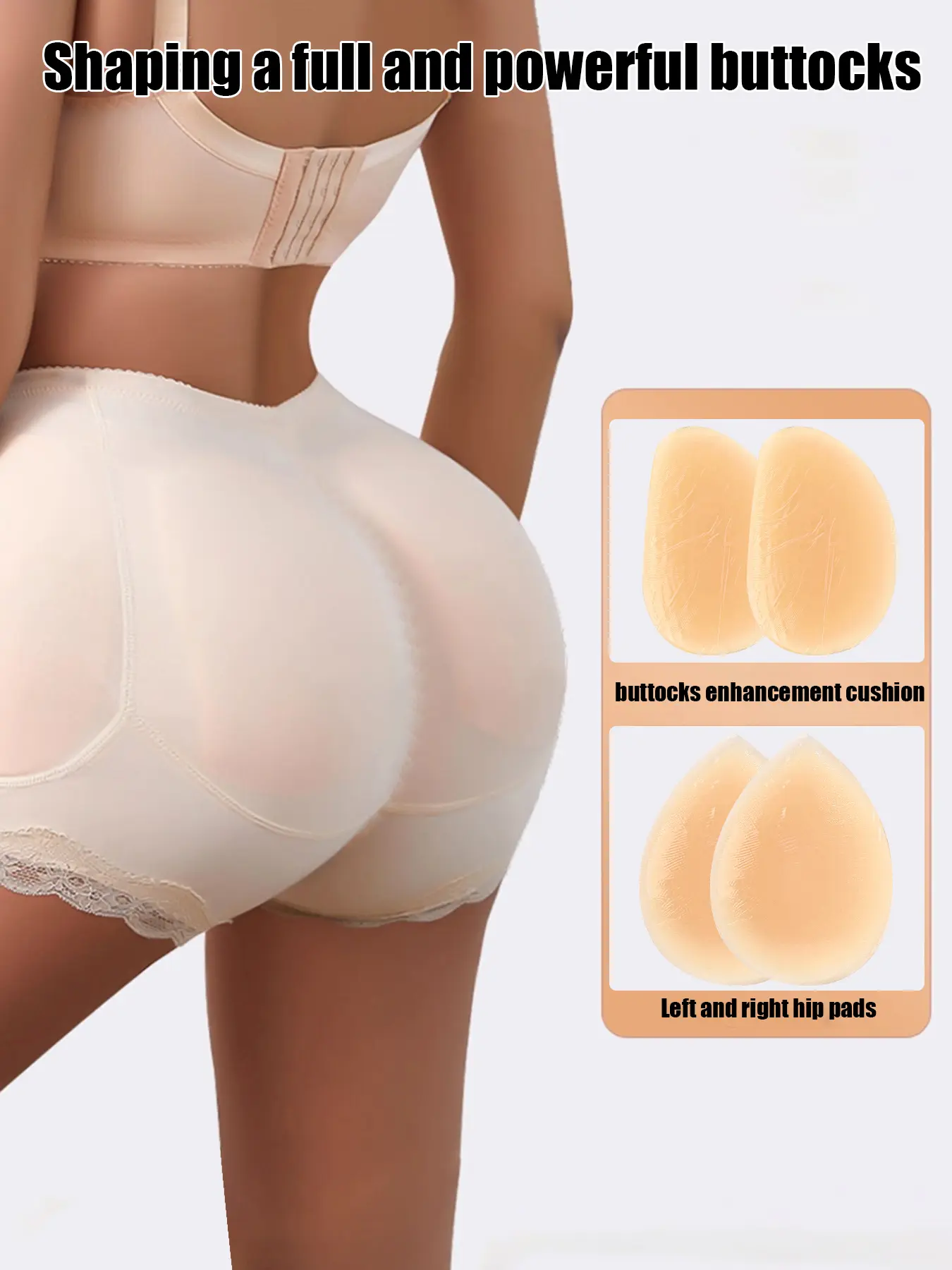 2 pairs of silicone buttock-raising pads, fake hip pads, adhesive full-figured pads, silicone body padding, invisible and non-visible wind-shaped buttock pads, suitable for tight clothes, jeans, yoga suits, Soft silicone pads