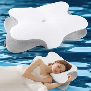 Adjustable Ergonomic Neck Pillow, Pain Relief Cervical Support, Odorless Orthopedic Contoured Supportive Memory Foam, Comfort Sleep Pillow for Side, Back, Stomach Sleeper