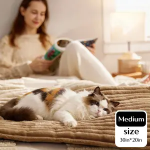 【Holiday Haul】Self Warming Pet Bed,Self Heating pet Crate Pad,No Electricity, Thermal Extra Warm Mat Indoor & Outdoor , Medium Size,Non-Slip & Washable Noiseless Animal, Foot Warmer, Warming Pad, Desk Foot Warmer dog bed