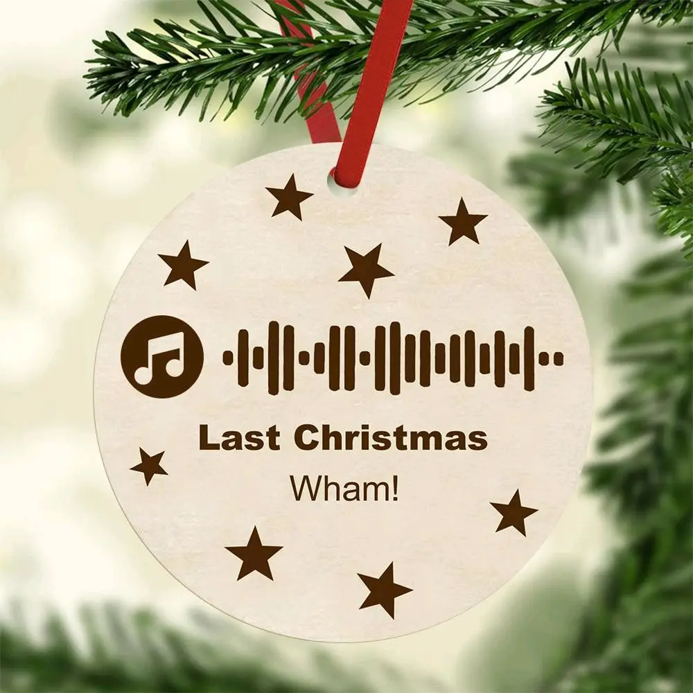 Custom Engraved Music Code Ornament