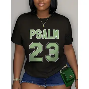 Women's Psalm  Jersey Premium T-Shirt - Casual short sleeve crew neck t-shirt with bold green lettering, soft and breathable fabric, perfect for holiday parties and gift giving
