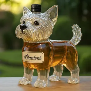 Westie Dog Whiskey Decanter, Cute West Highland Terrier Shaped Glass Liquor Bottle, Perfect for Home Bar, Unique Gift Idea