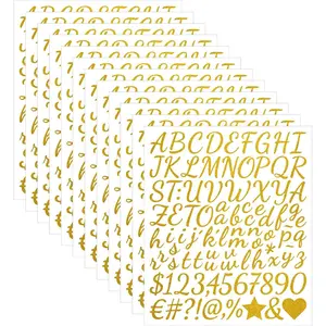 1152 count 12 Sheets Self Adhesive Glitter Alphabet Letter Stickers Small Alphabet Number Vinyl Letters Stickers for Scrapbooking DIY Crafts Graduation Cap Notebook Classroom Decor ()