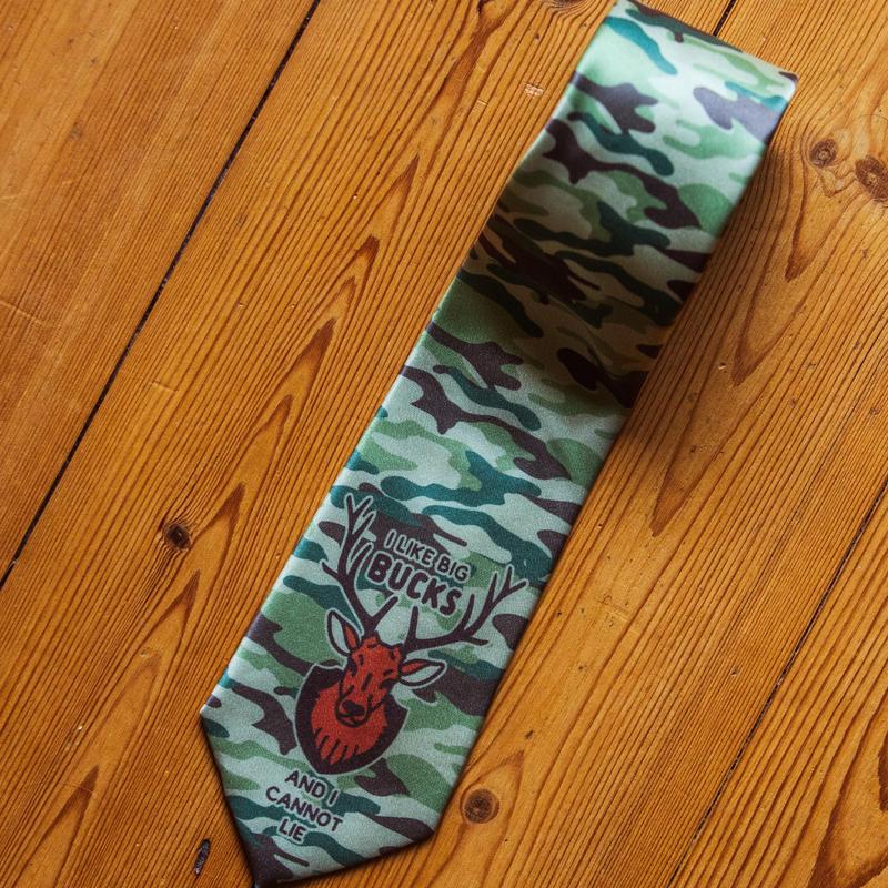 I Like Big Bucks and I Cannot Lie Necktie Funny Neckties for Men Hunting Tie for Guys Hunter Novelty Ties Funny Ties