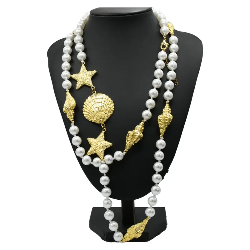 Long Ocean Pearl Necklace - Fashion Accessory for Women
