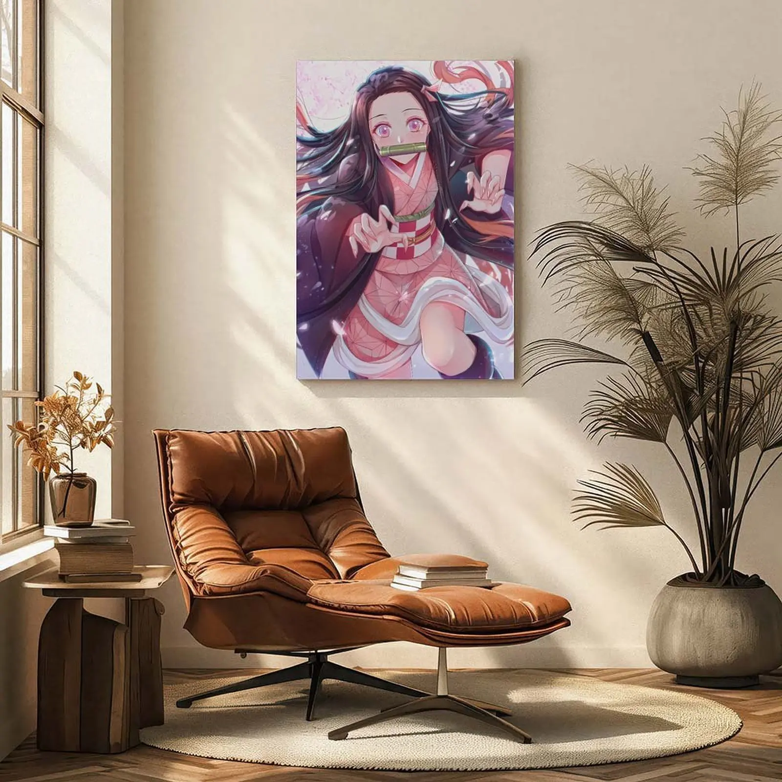 Nezuko Kamado Demon Slayer Canvas Wall Art Anime Manga Poster Japanese Anime Art Print Otaku Gift Teen Bedroom Living Room Anime Fan Wall Decor