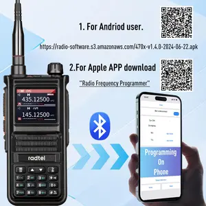 (2 Gen) Radtel RT-470X Plus Ham Radio (Mobile App Programming) 256CH Aviation Air Band Radio Tri-Band Long Range Handheld Walkie Talkie NOAA USB-C Rechargeable AM FM Electronic Gadgets Portable Wireless Bluetooth