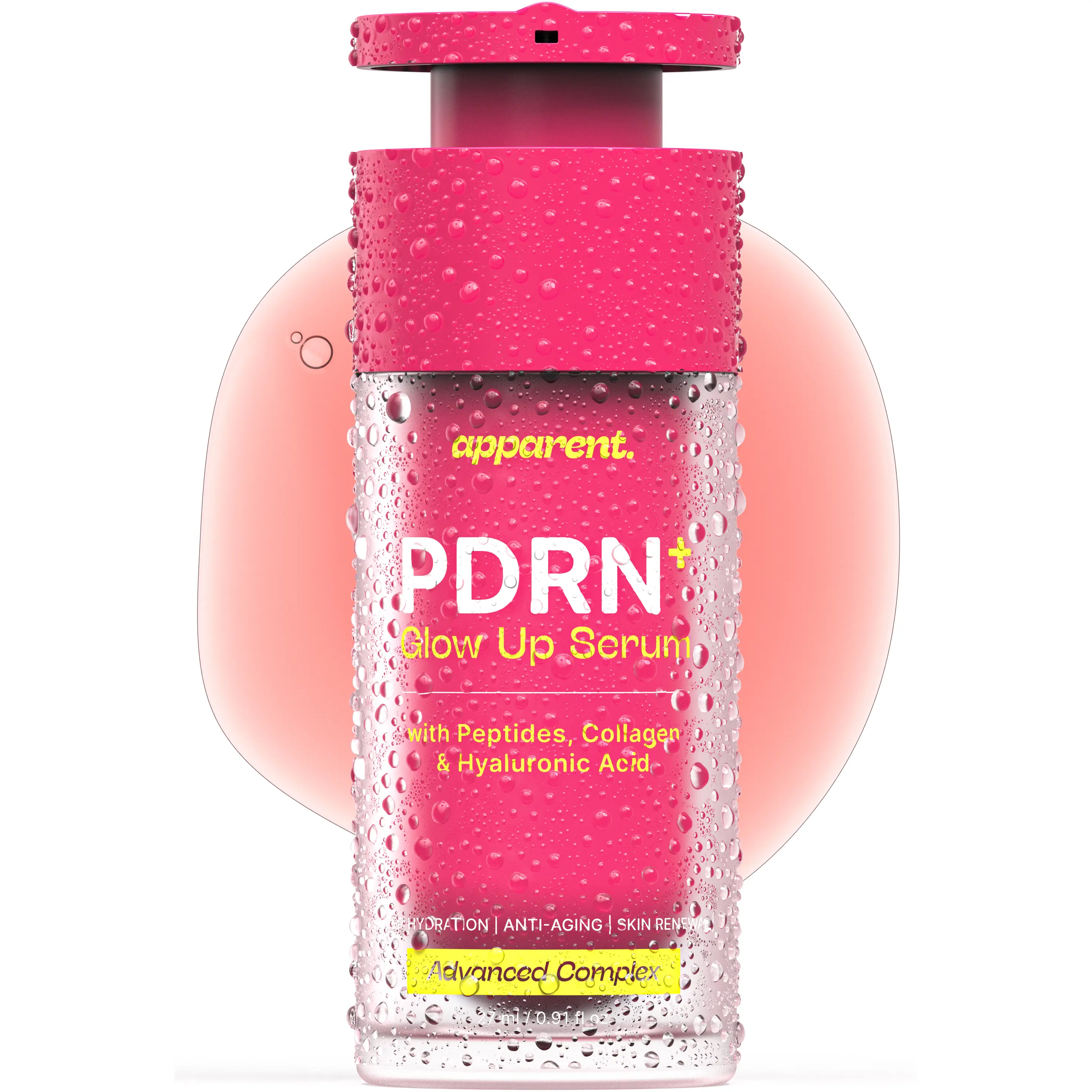 10-pack of Apparent. PDRN Salmon DNA Serum | Korean PDRN Serum 1% or 10,000 PPM | Pink Peptide Serum for Face with Collagen & Hyaluronic Acid | Hydrating, Anti-Aging & Plumping Skin Glow |