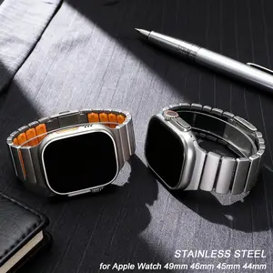 Stainless Steel Band for Apple Watch Ultra 3 2 Strap 49mm Series 10 11 46mm Metal Bracelet for Iwatch 9 8 7 6 5 SE3 44mm 45mm