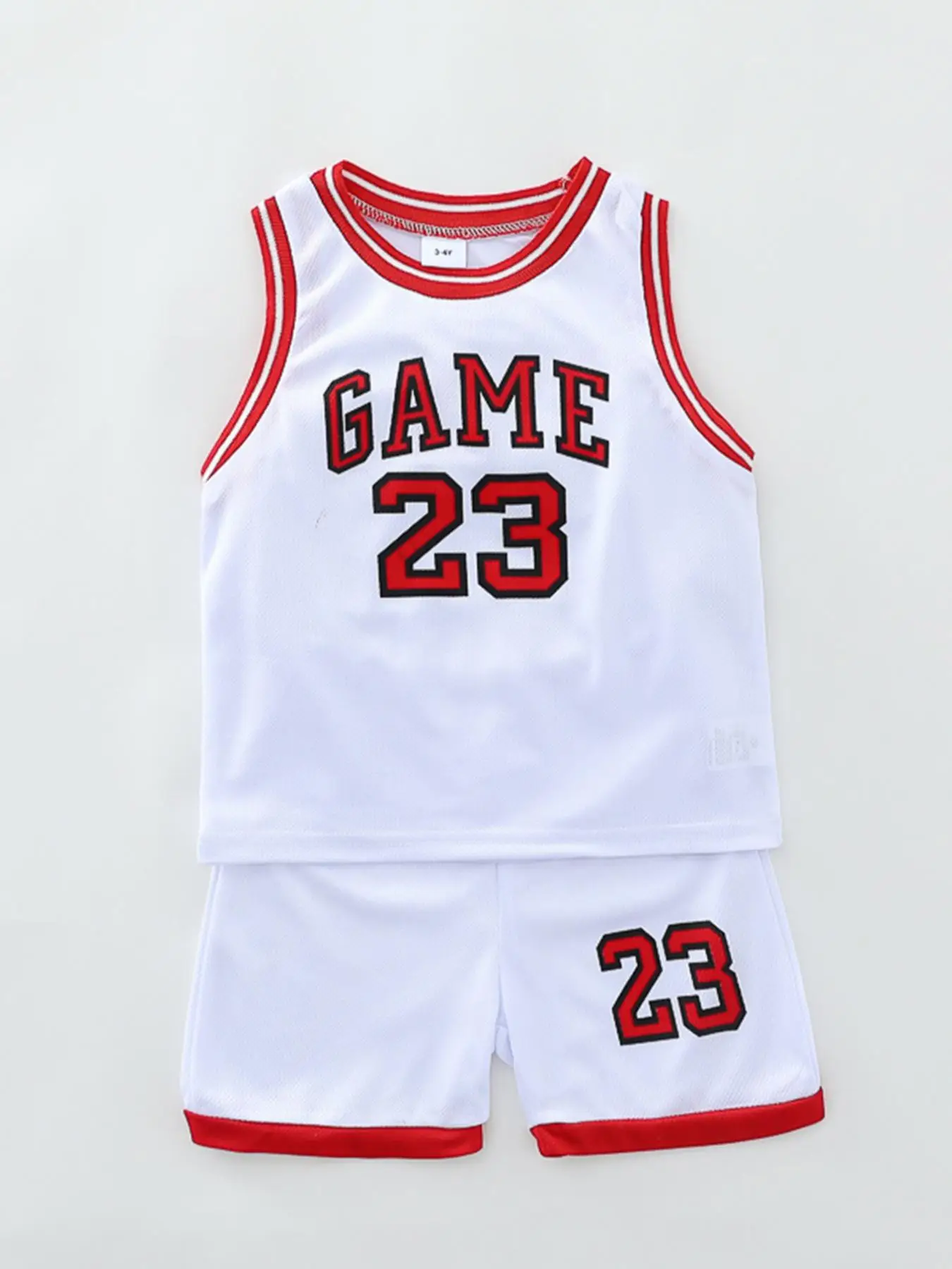 Two-Piece Set Boy's Basketball Jersey Set, Contrast Binding Sleeveless Basketball Vest & Shorts, Summer Clothes for Kids Outdoor Sports