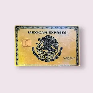Mexican Express Gold Holographic Credit Card Sticker Debit Skin Wallet Decal Cover Waterproof Vinyl Easy to Apply Visual Allure