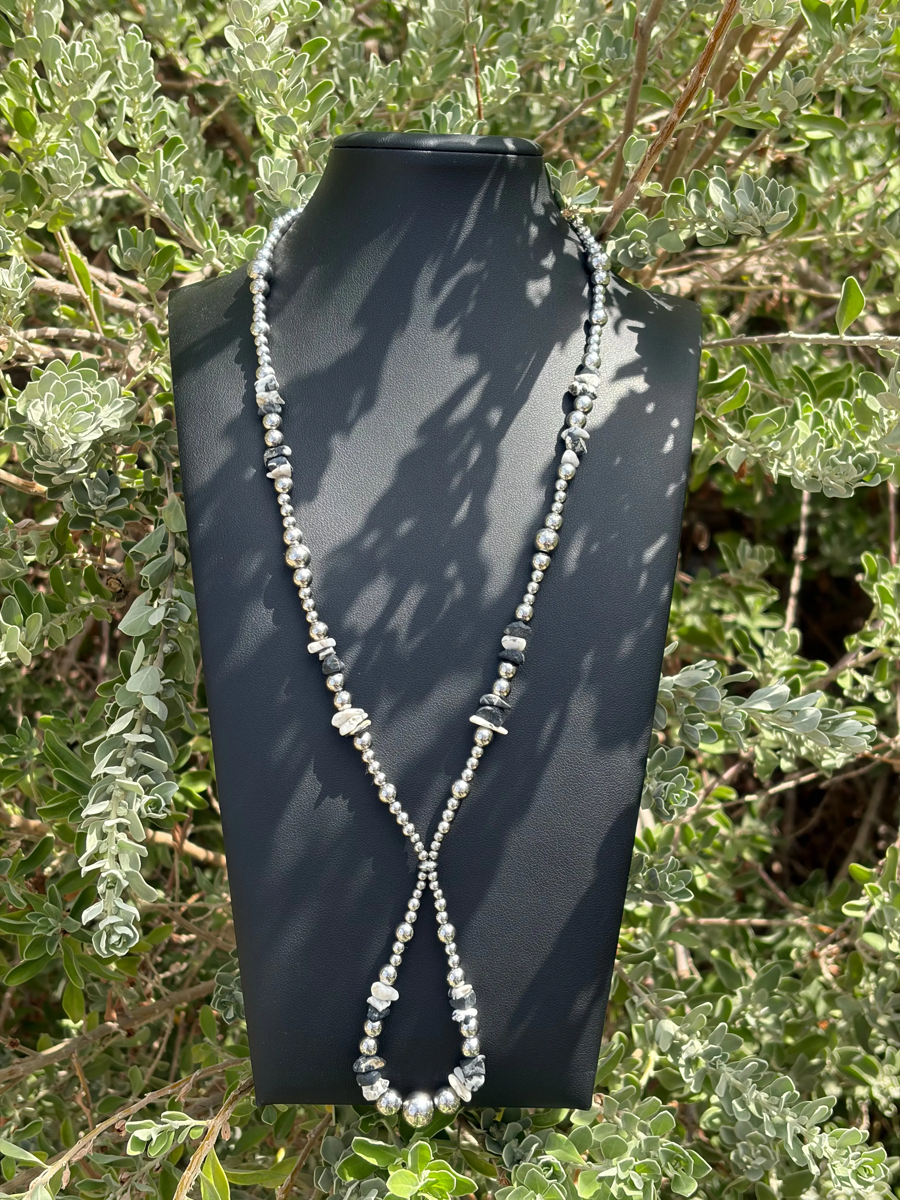 Desert Steel White Buffalo Jacla Style Necklace