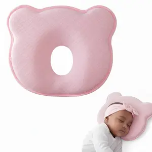 Soft Cozy Baby Pillow with Cute Pattern,Memory Foam Infant Pillow to Prevent Flat Head and Shapes Head Pillow,Breathable Sleeping Pillow for Bebe Travel