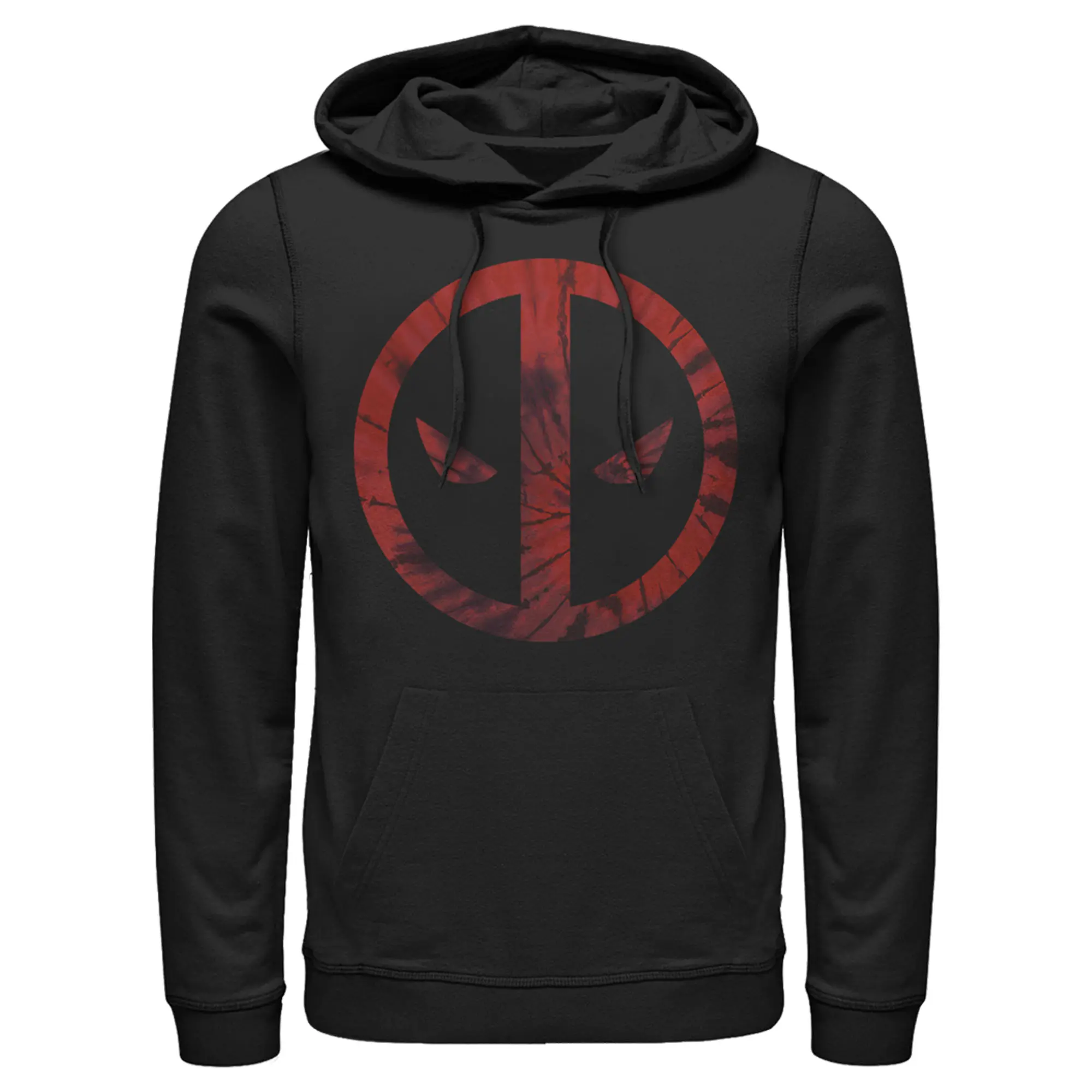 Men's Marvel Deadpool Graphic Cotton Hooded Tie-Dye Logo Pullover Hoodie, Hang Dry