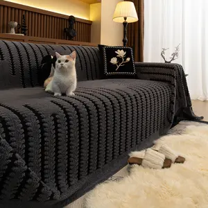 Bohemian Style Plush Sofa Cover Blanket, 1 Count Pet Friendly and Scratch Resistant Sofa Protector, Thickened Cozy Blanket for Home Decor, Dustproof Sofa Cover