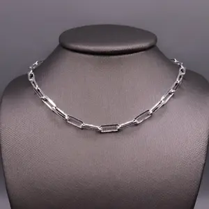 Sterling Silver Necklace - Paperclip Style