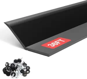 Garage Door Seal Top and Sides - 36 FT TPE Weather Stripping Garage Door Seal Replacement Weatherproofing Universal Sealing, Black