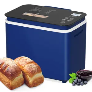 Sunvivi 2.2LB Bread Maker Machine: 21 Programs Bread Maker with 3 Loaf Sizes 3 Crust Color, Bread Machine with Digital Touch Panel, 15H Timer, Keep Warm, Dough Maker & Kneading Machine, Blue