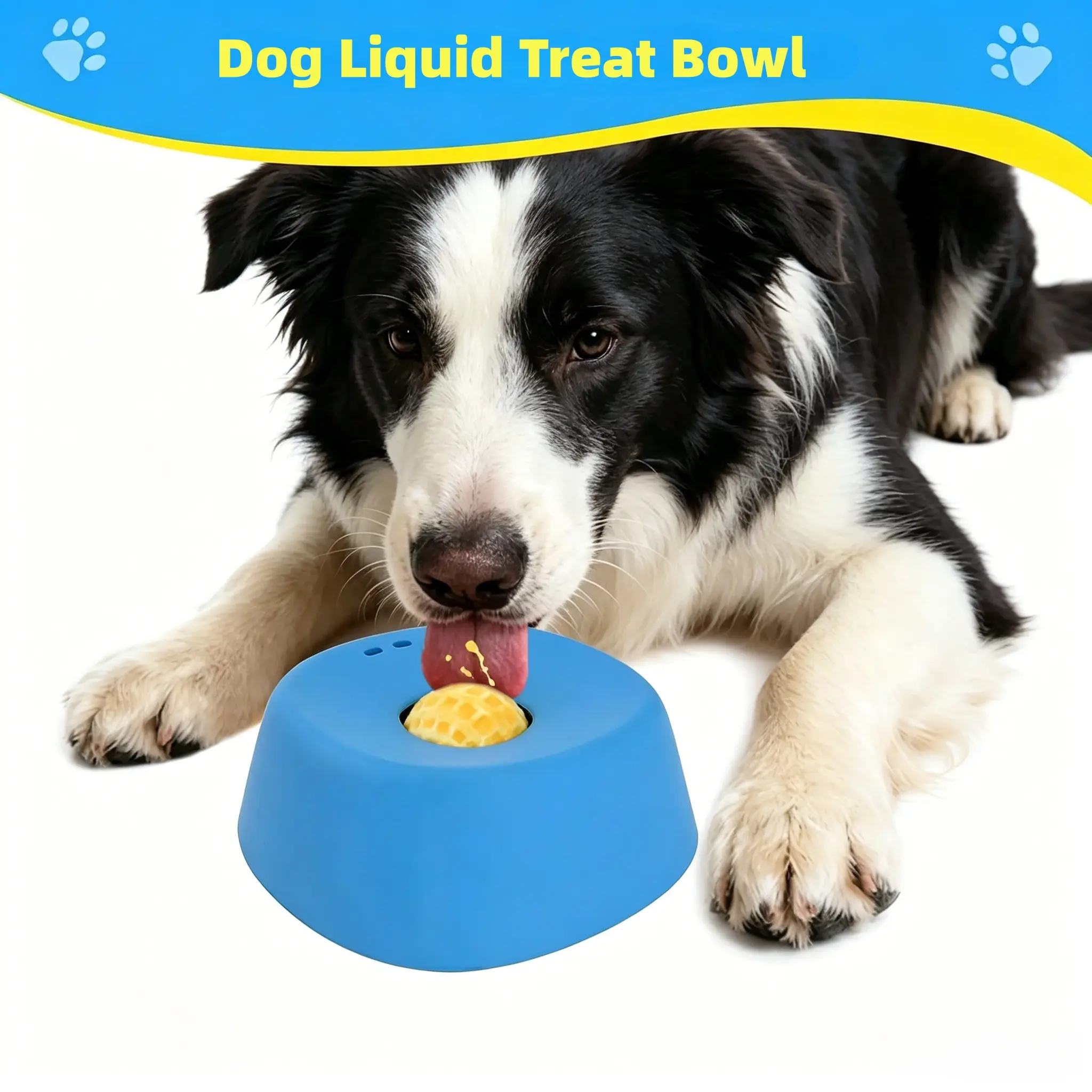 Rotatable Dog Lick Feeder Bowl with Rolling Ball, Interactive Liquid Treat Dispenser, Multi-Purpose Puppy Yogurt Feeding Bowl, Calming Separation Anxiety & Reduce Hiccups for All Dog Breeds