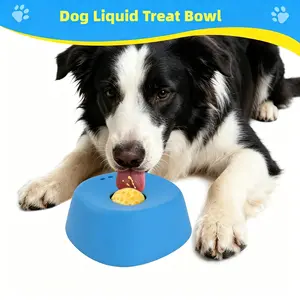 Rotatable Dog Lick Feeder Bowl with Rolling Ball, Interactive Liquid Treat Dispenser, Multi-Purpose Puppy Yogurt Feeding Bowl, Calming Separation Anxiety & Reduce Hiccups for All Dog Breeds