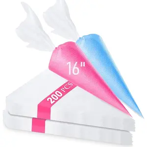 200 count 16 Inch Piping Bags Disposable, Durable  Pastry Bags for Cake Decorating, Bulk Piping bag, Pipping bags for Baking and Icing