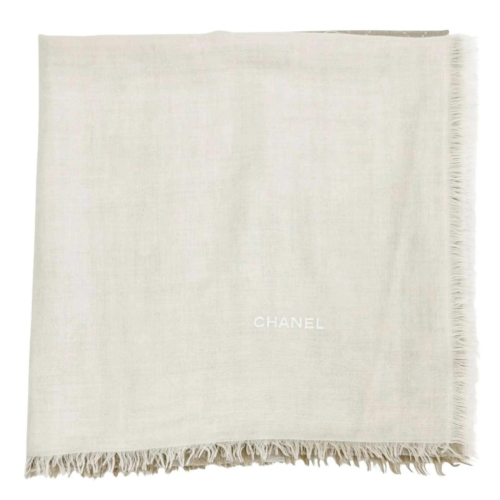 Pre-owned CHANEL Cashmere Small Leather Goods COCO Mark Silk Shawl