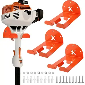 3PCS Trimmer Rack Wall Mount for Garage Organization, Heavy Duty Weedeater Hanger and Power Tool Organizer, Weed Eater Rack for Garage Storage System