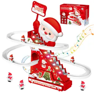 Electric Assembly Track Toy, Santa Claus Climbing Ladder, Roller Coaster Climbing Ladder Toy, Christmas Gift Birthday Gift Suitable for Boys and Girls