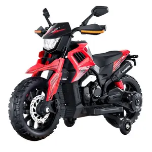 Kids Ride On Motorcycle, 12V Battery Powered Electric Motorcycle with Speed Up to 3mph, Detachable Training Wheels, Headlight, LED Light, Music, Bluetooth, Gift for Children Boys Girls Aged 3-4