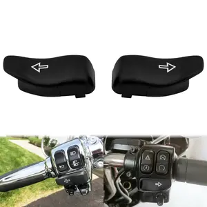 Black HandGlips Turn Signal Extension Caps Switch Button Fit For Touring 2014-2019