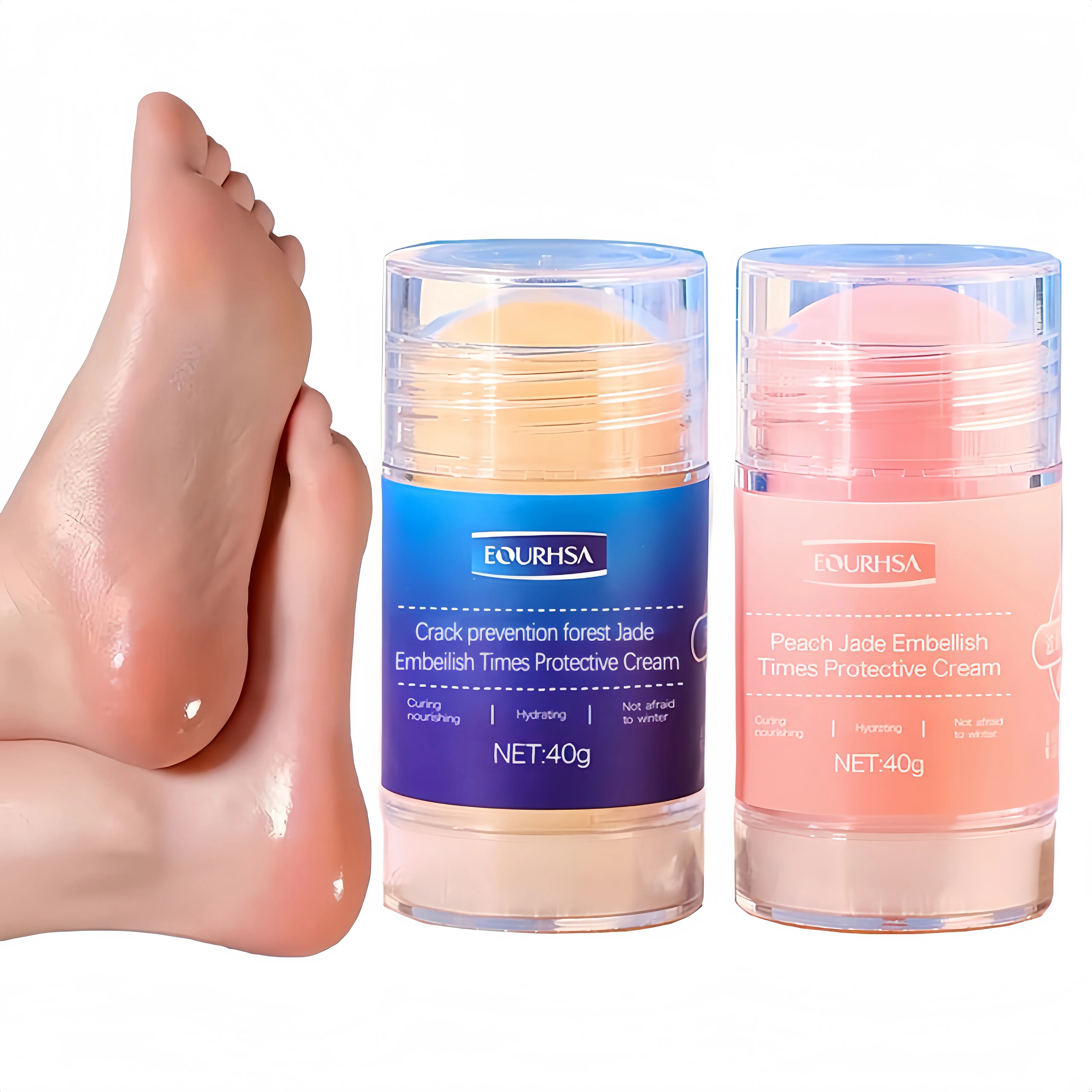 Two for one | EOURHSA Anti-Crack Foot Cream, Cracked Heel Repair Stick | Dead Skin Remover for Dry Feet, Intensive Hydration & Nourishing Treatment for Extreme Cracked Feet Hydrating Hand Balm Hydrating Lotion