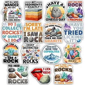 Rockhound Rockhounding Sticker Pack, Geology Gemstones Crystals Geodes Rocks Minerals Sticker, Geologist Rock Collector Gift, Decor for Laptop Tablet Water Bottle Helmet Vehicles