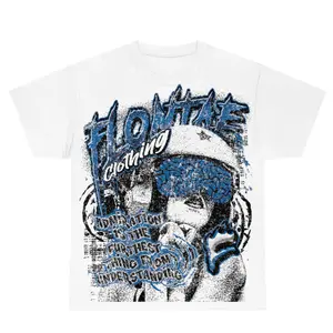Military Blue 4s Flontae T-Shirt Understand Graphic Top Womenswear Black Breathable