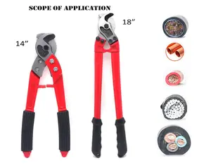 HTTMT- 14"/ 18" (2 Sizes) Heavy Duty Electrical Cable Cutter- Stainless Steel Wire Rope Multi-wire Copper Aluminum Cutter Plier Any Brake Cable Railing Cable