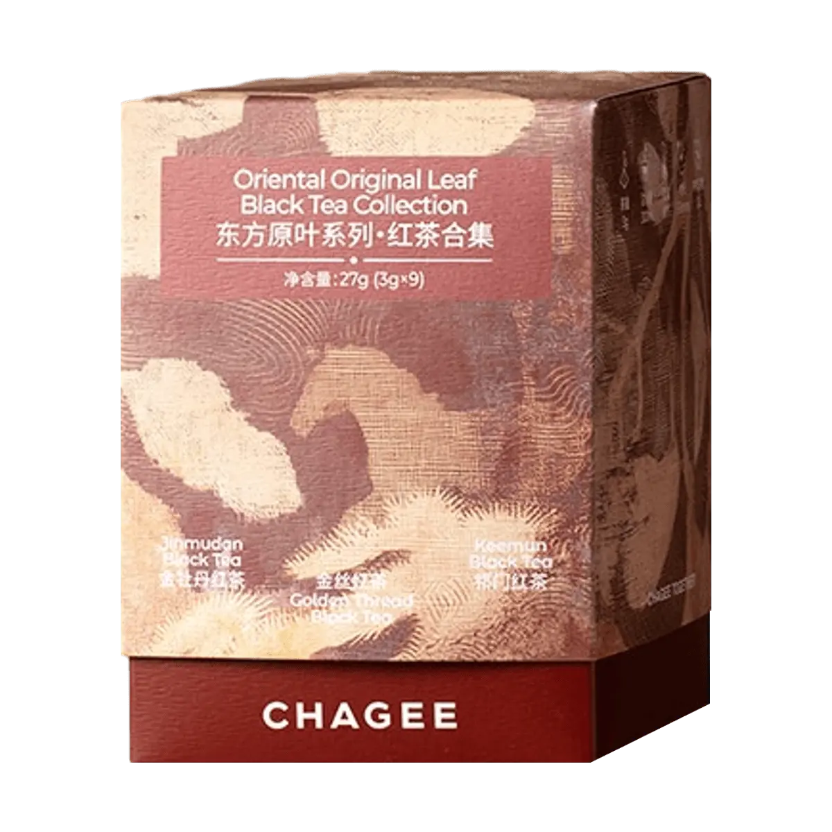 CHAGEE Oriental Original Leaf Black Tea Collection - 9 Tea Bags (27g) | Jin Mudan, Keemun, Golden Silk Black Tea Variety Pack
