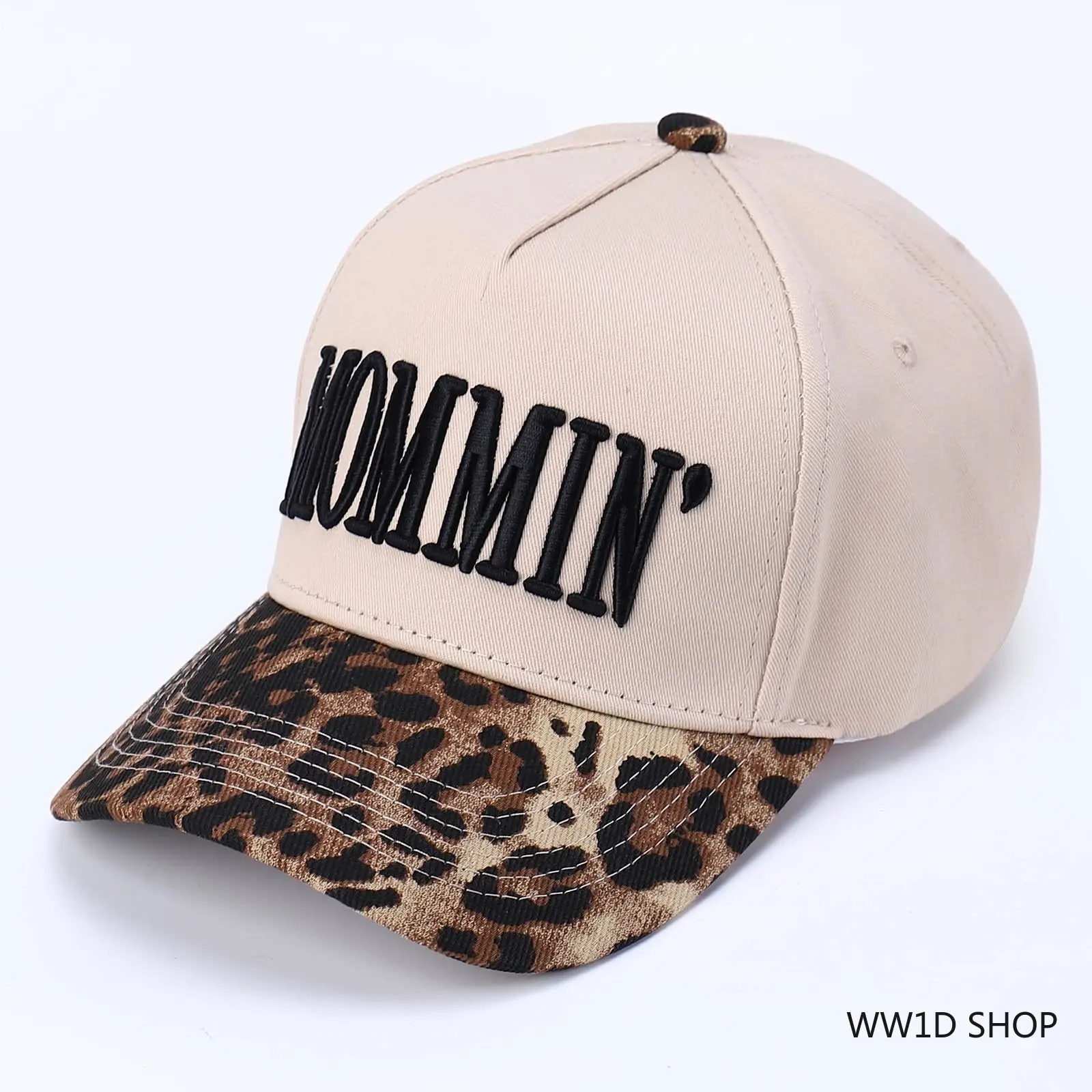 Women's Trendy Mommin Embroidery Trucker Hat - 100% Cotton 2-Tone Canvas Adjustable Cap, Buckle Closure, Vintage Casual Outfits Cap, Embroidered Logo Hats for Women, Fashion Accessory