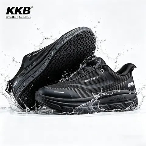 KKB Men's Slip-On Work Safety Footwear, Casual Trainers with Oil-Safe Grip, Non-Slip, Water-Resistant, Arch Support, Lightweight Round Toe Rubber Sole, Convenient All-Seasons Dry Shoes for Restaurant, Hospital Chefs