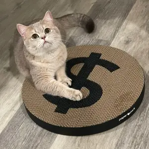 Dollor Sign Cat Scratcher Double-Sided Classic Design 41cm Long Lasting Pet Product Double-Sided Usable for Durability and Style Scratching Posts