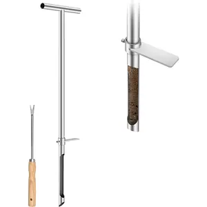 36 Inch Soil Sampler Probe, Stainless Steel Soil Core Sampling Tool with T-Handle, Heavy Duty Soil Probe for Lawn, Garden, Farm & Soil Testing