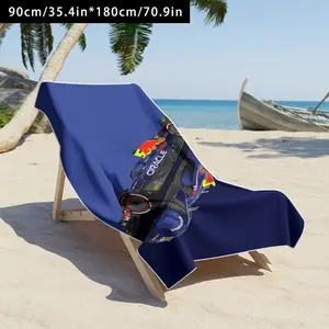 Bull F1 Racing Theme Beach Towel, Superfine Fiber Soft Absorbent Quick Dry, Durable, Essential for Vacation Yoga Travel Swimming