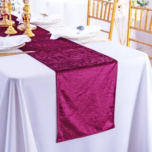 13"x108" Ice Crushed Velvet (200 GSM) Table Runner - Magenta/Azalea (1pc)