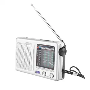 AM/FM/SW Portable Radio Operated for Indoor, Outdoor & Emergency Use Radio with Speaker & Headphone Jack,Silver