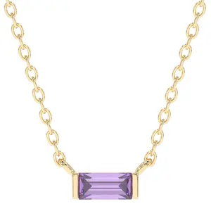 Necklace for Women, Premium Gold Minimalist Rectangle Necklaces - Tarnish Free 18K Gold Plated Certified S925 Statement Necklace Gold Jewelry for Women - Mothers Day Gifts for Mom Wife