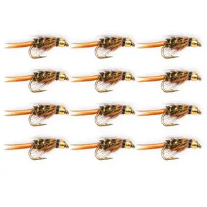 Floating Feather Supply Bead Head Prince Nymph Fly 12 Pack – Classic Attractor Size 10-16