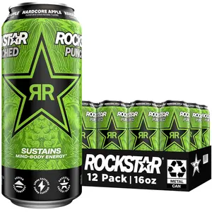 (A)Rockstar Energy Drink Punched Hardcore Apple, 16oz Cans (12 Pack)