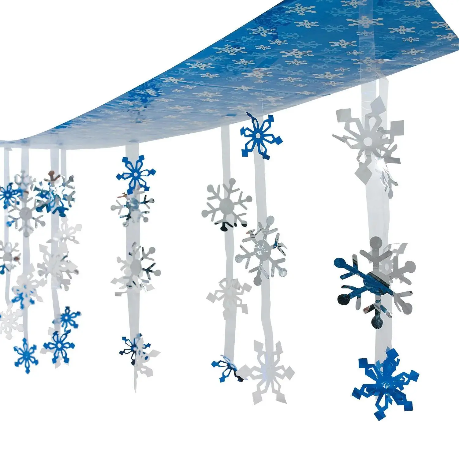 12 Ft Multicolor Snowflake Ceiling Decoration, 60 Inches Ceiling Mount Hanging Decor for Wedding, Birthday (Home Supplies, Home Decor)