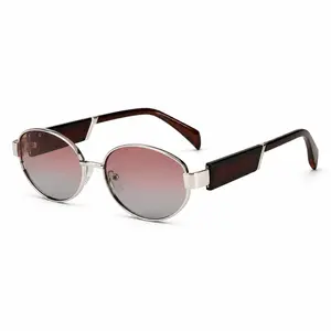 Y2K Oval Metal Frame Non-Prescription Glasses - Vintage Tinted Eyewear for Women, Men (Fashion Accessories)