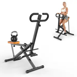 Fitness Squat Machine for Home for Botty Glutes Butt Thighs, Ab Back/Leg Press Hip Thrust for Home GymAssist Trainer for Glutes Workout Foldable with Resistance Bands Exercise Equipment Pedal Exerciser