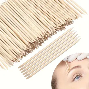 Wood Wax Sticks for Eyebrows Lips Nose, Mini Wax Applicator for Home Spa Hair Removal, Smooth Skin Facial Depilation Tool Set