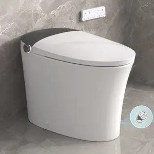 Elongated Smart Toilet with Bidet,Smart Toilet with ADA Comfort Height Heated Seat,MAP 1000g Powerful Flush,Warm Water/Dryer,Night Light,Dual-Flush 1.1/1.6GPF for Bathrooms.